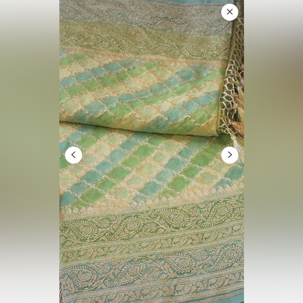 Blue and Green Sari